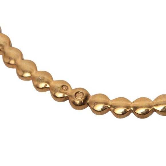 Vintage Swarovski Crystal Gold Plated Necklace Collar Choker Flat Snake Chain - Picture 7 of 15